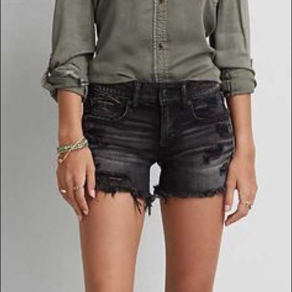 American Eagle Outfitters Pants - Destroyed midi shorts